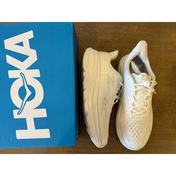 NEW HOKA Triple White Clifton 9 Sneakers Walking Shoes Men size 13 D main image 6